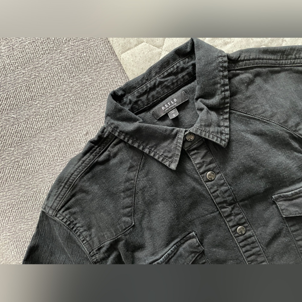 Dstld Black Button Down Size Small - image 2